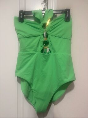 New Soluna swim Bright Green One-Piece Swimsuit with Ring Cutout Accent size XL